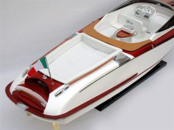 RIVA GUCCI (Blue + White) - Wooden speed boat model - Handmade - Size 89cm Length