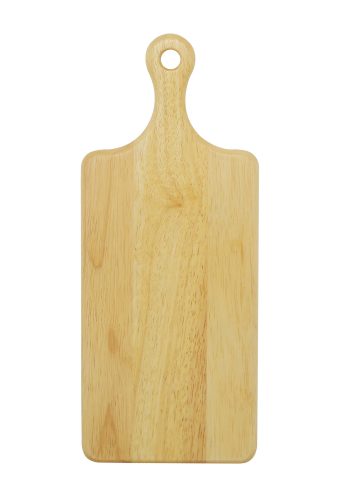 Rect. cutting board with handle, small, natural varnish