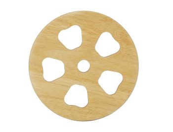 Round trivet with 5 holes, natural varnish