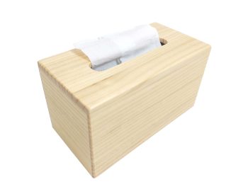 Large paper box, pine wood, natural varnish.